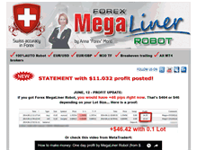 Tablet Screenshot of forexmegaliner.com